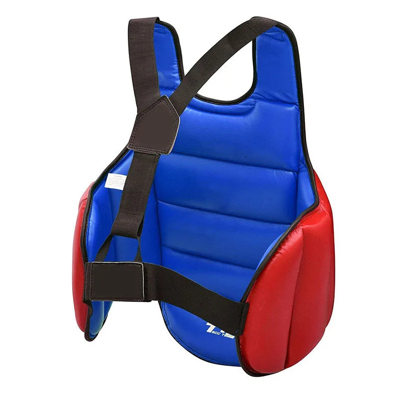 Chaleco protector de pecho reversible para taekwondo, artes marciales, armadura para costillas, entrenamiento de karate, judo y kickboxing