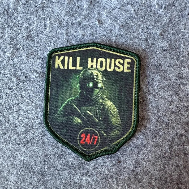 Parche táctico militar con forma de calavera, brazalete, insignia de guerrero, con cierre de velcro para ropa