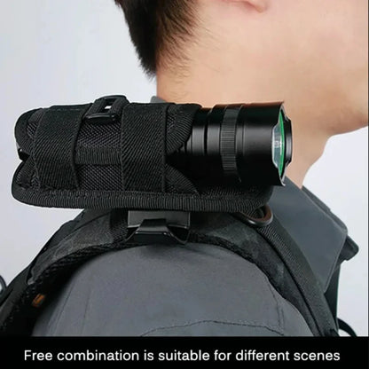 Funda táctica para linterna, cinturón, accesorio de iluminación duradero para caza, kits de supervivencia, giratoria de 360 grados