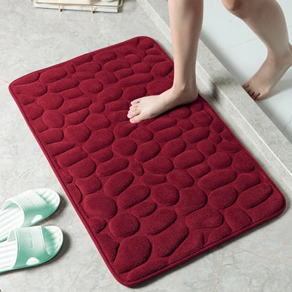Alfombrilla de baño antideslizante con relieve de adoquines, absorbente, lavable, para bañera, ducha o puerta. Decorativo
