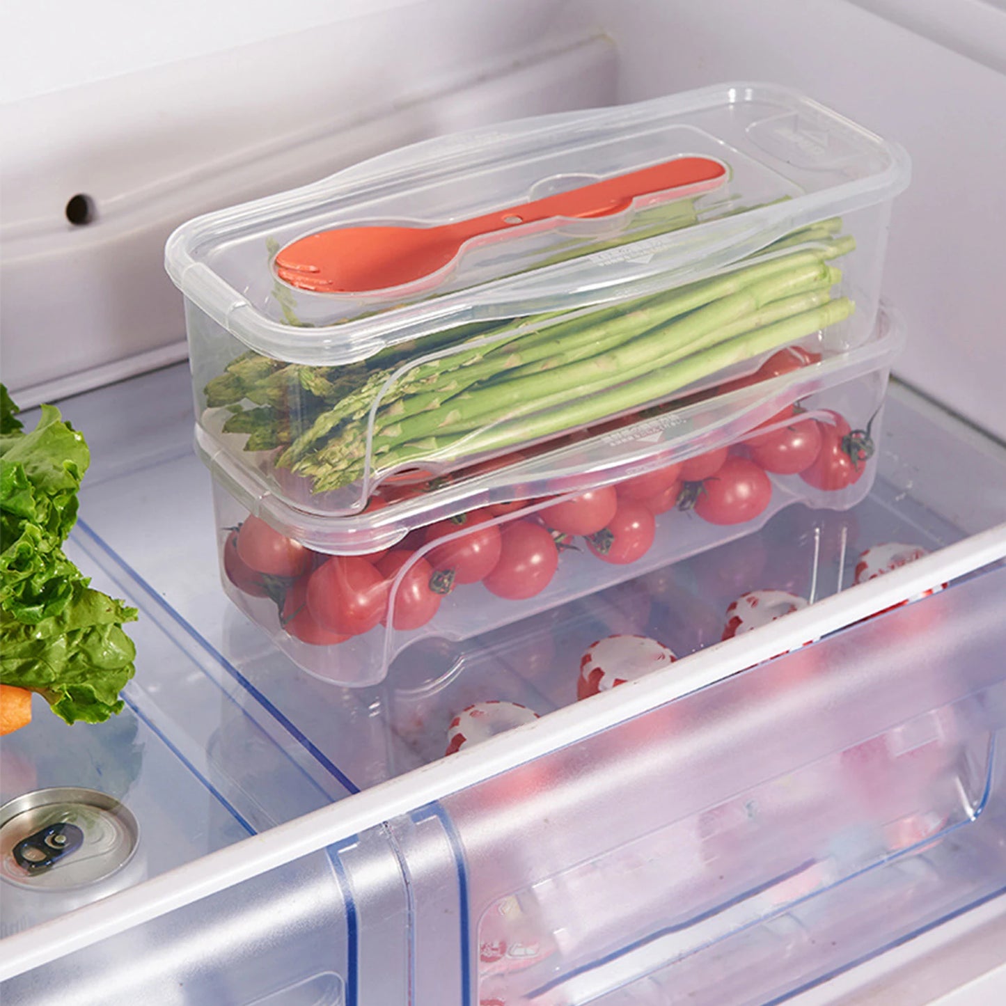 Recipientes para alimentos para microondas con tapa, 1.250 ml (44 oz), para cocinar espaguetis, con escurridor y cubiertos