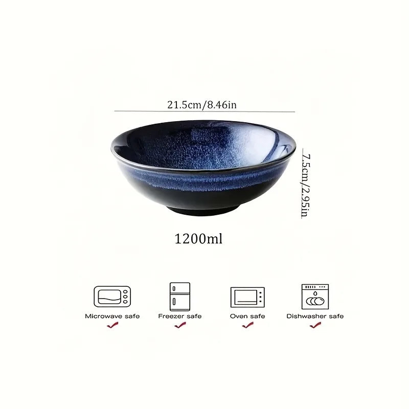 Bol de cerámica japonesa esmaltada al horno para fideos, ensalada, ramen, sopa, ensalada de frutas, etc.
