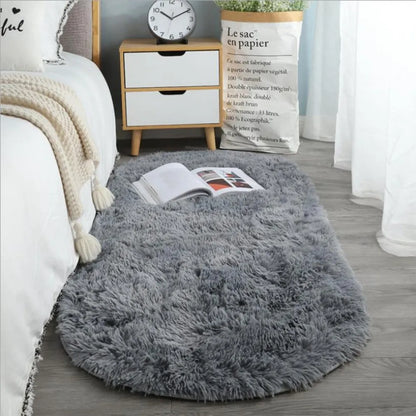Alfombra ovalada suave y sedosa de felpa VIKAMA, decoración moderna para el hogar, sala de estar, sofá, centro de mesa, dormitorio de niña
