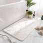 Alfombras de baño de mármol antideslizantes, negras y doradas de suave piel de conejo