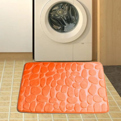 Alfombrilla de baño antideslizante con relieve de adoquines, absorbente, lavable, para bañera, ducha o puerta. Decorativo