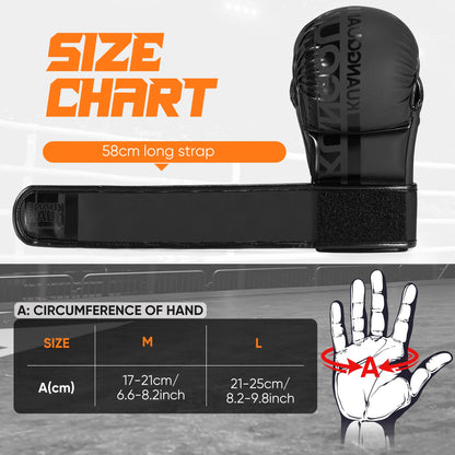 Guantes con palma abierta para sparring y grappling, artes marciales unisex, deportes de contacto, MMA, boxeo, muay thai, kickboxing