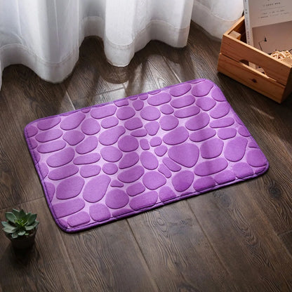 Alfombrilla de baño antideslizante con relieve de adoquines, absorbente, lavable, para bañera, ducha o puerta. Decorativo