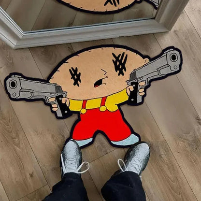 Alfombra VIKAMA con personajes de dibujos animados - Cómoda y cálida - para baño o entrada - Cojín lateral para dormitorio - Decoración del hogar