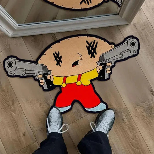 Alfombra VIKAMA con personajes de dibujos animados - Cómoda y cálida - para baño o entrada - Cojín lateral para dormitorio - Decoración del hogar