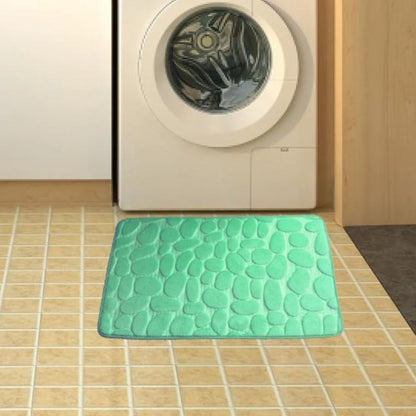 Alfombrilla de baño antideslizante con relieve de adoquines, absorbente, lavable, para bañera, ducha o puerta. Decorativo