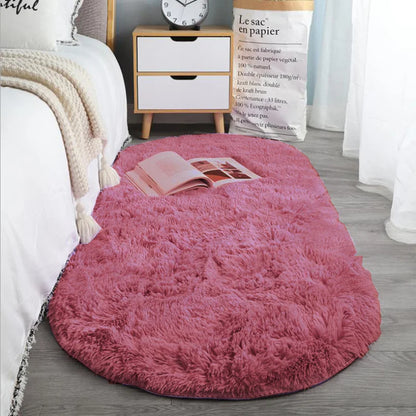 Alfombra ovalada suave y sedosa de felpa VIKAMA, decoración moderna para el hogar, sala de estar, sofá, centro de mesa, dormitorio de niña