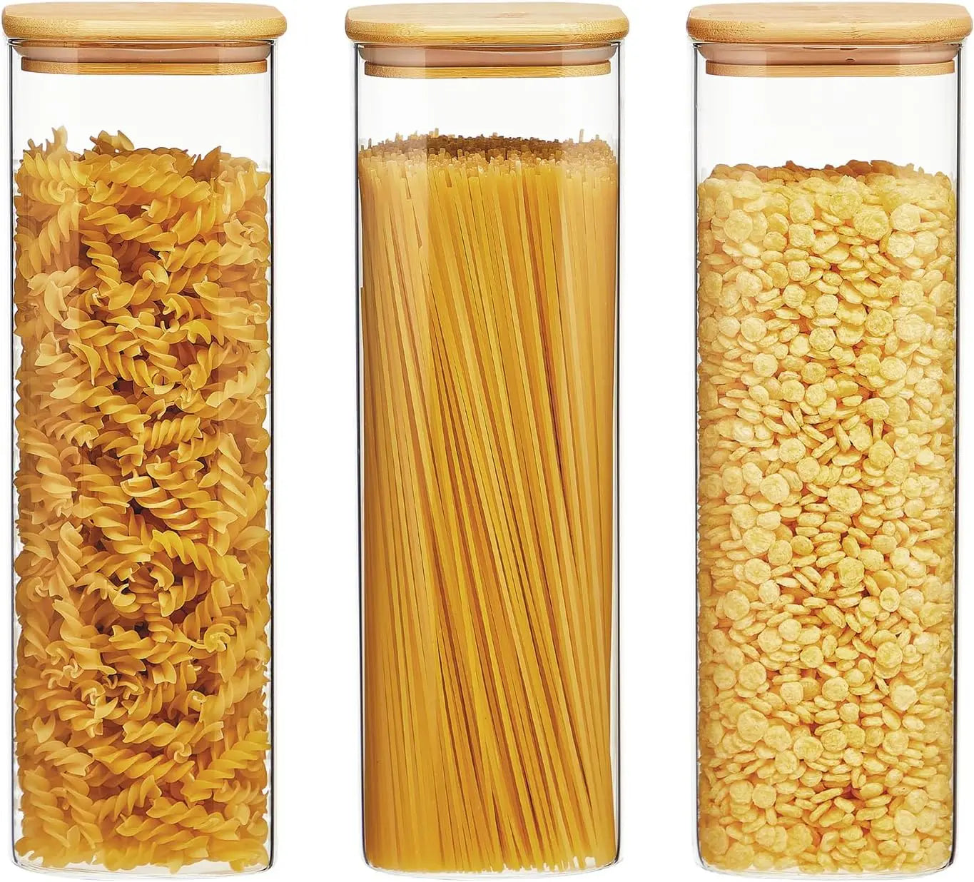 Paquete de 2/4 frascos de vidrio cuadrados de 1450 ml, recipientes de vidrio con tapas, frascos de boca ancha, almacenamiento para pasta, granos, avena, azúcar, galletas, frijoles, juego de frascos herméticos