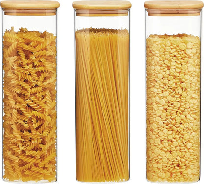 Paquete de 2/4 frascos de vidrio cuadrados de 1450 ml, recipientes de vidrio con tapas, frascos de boca ancha, almacenamiento para pasta, granos, avena, azúcar, galletas, frijoles, juego de frascos herméticos