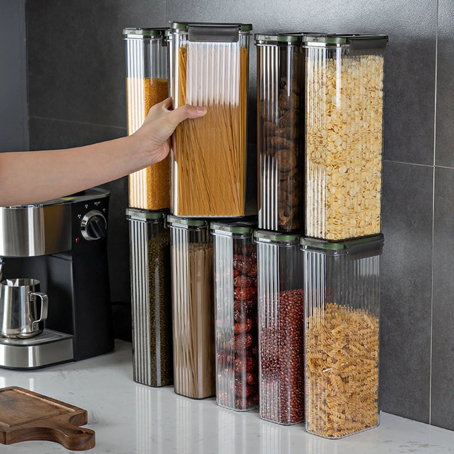 Contenedor para almacenar espaguetis con tapa, recipiente para pastas, organizador