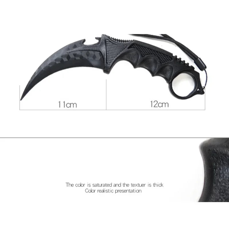 23cm/9.05inch Rubber Claw Knives Tactical Knife Katana Safety Unbladed Role-playing Model Props Karambit Talon Knives
