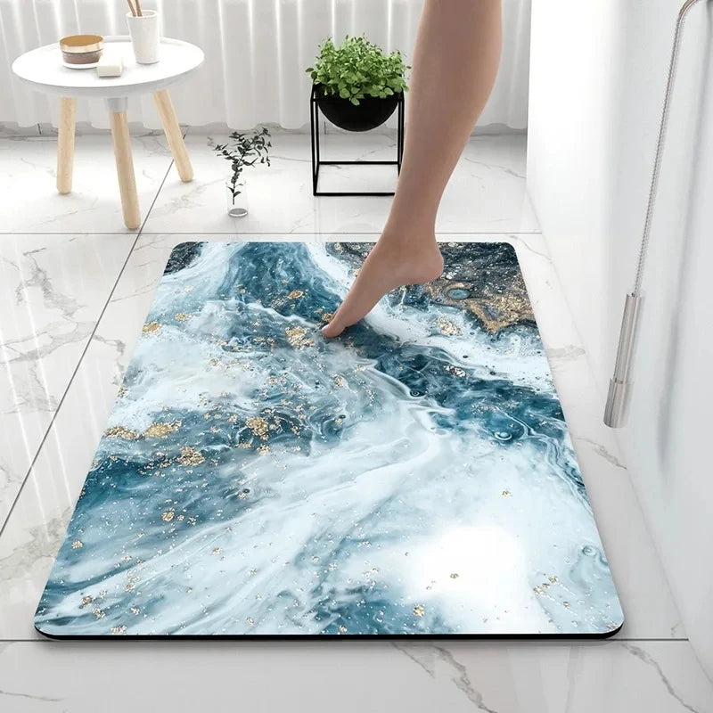 Alfombras de baño, alfombra de suelo de tierra de diatomeas suave, superabsorbente. Felpudo para puerta, antideslizante de goma para ducha