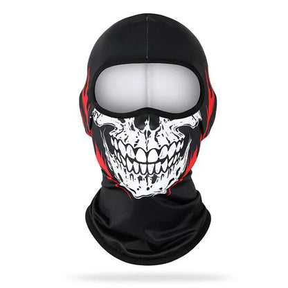 Pasamontañas con diseño de payaso, fantasma y calavera, transpirable, resistente al viento y a los rayos UV, ideal para las cuatro estaciones