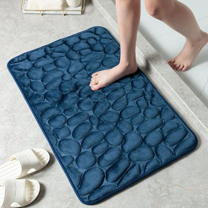 Alfombrilla de baño antideslizante con relieve de adoquines, absorbente, lavable, para bañera, ducha o puerta. Decorativo