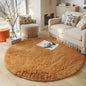 Alfombra suave y mullida para sala de estar, área de sofá, pelo largo para dormitorio, base antideslizante, redonda de felpa para niños, decoración del hogar