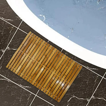 Alfombrilla de madera de bambú natural, impermeable, para baño, inodoro, mascotas. Grande y pequeña para ducha, antideslizante