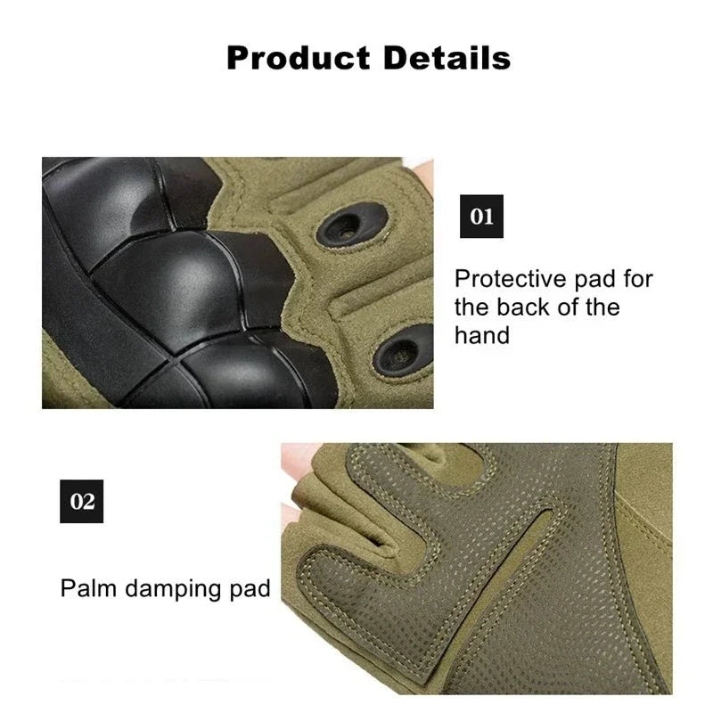 Guantes tácticos de tiro, diseño táctil, protección para fitness, deportes, motociclismo, caza, diseño dedo completo para caminar