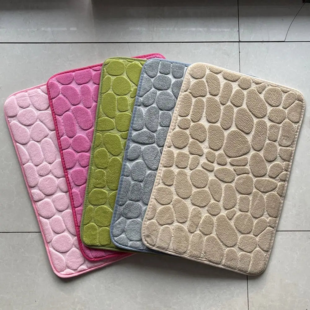 Alfombrilla de baño antideslizante con relieve de adoquines, absorbente, lavable, para bañera, ducha o puerta. Decorativo