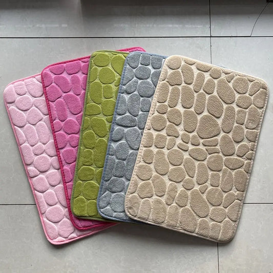 Alfombrilla de baño antideslizante con relieve de adoquines, absorbente, lavable, para bañera, ducha o puerta. Decorativo