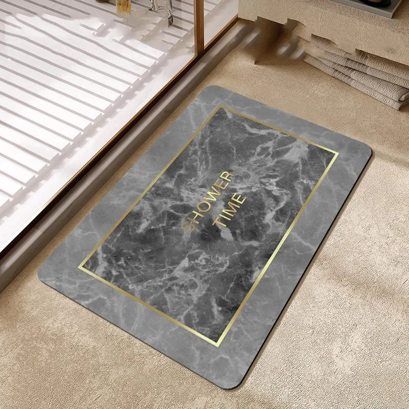 Alfombras de baño, alfombra de suelo de tierra de diatomeas suave, superabsorbente. Felpudo para puerta, antideslizante de goma para ducha