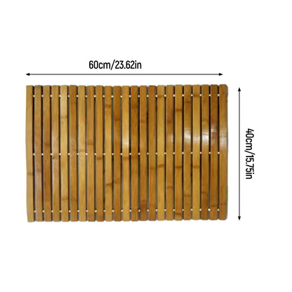 Alfombrilla de madera de bambú natural, impermeable, para baño, inodoro, mascotas. Grande y pequeña para ducha, antideslizante