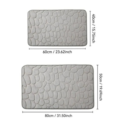 Alfombrilla de baño antideslizante con relieve de adoquines, absorbente, lavable, para bañera, ducha o puerta. Decorativo