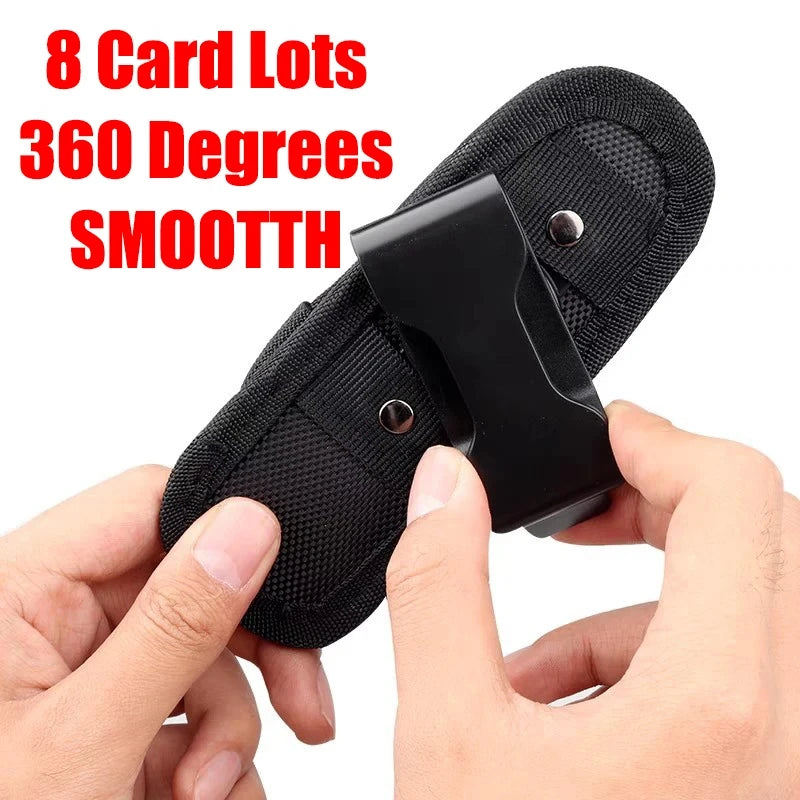 Funda táctica para linterna, cinturón, accesorio de iluminación duradero para caza, kits de supervivencia, giratoria de 360 grados