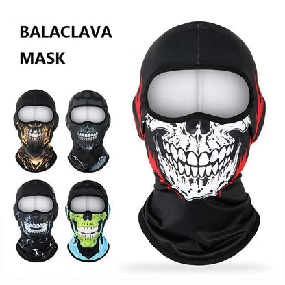 Pasamontañas con diseño de payaso, fantasma y calavera, transpirable, resistente al viento y a los rayos UV, ideal para las cuatro estaciones