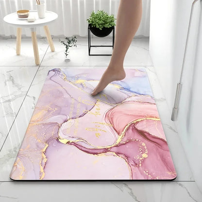Alfombras de baño, alfombra de suelo de tierra de diatomeas suave, superabsorbente. Felpudo para puerta, antideslizante de goma para ducha