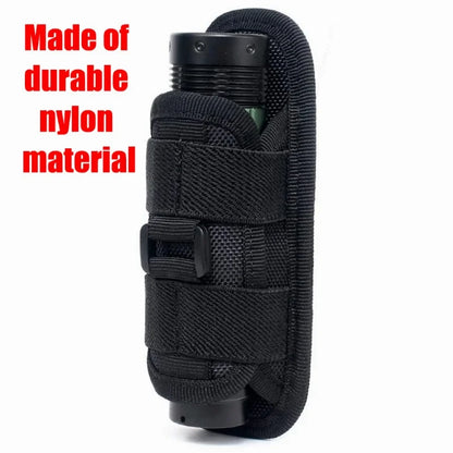 Funda táctica para linterna, cinturón, accesorio de iluminación duradero para caza, kits de supervivencia, giratoria de 360 grados