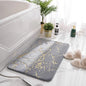 Alfombras de baño de mármol antideslizantes, negras y doradas de suave piel de conejo
