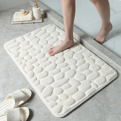 Alfombrilla de baño antideslizante con relieve de adoquines, absorbente, lavable, para bañera, ducha o puerta. Decorativo