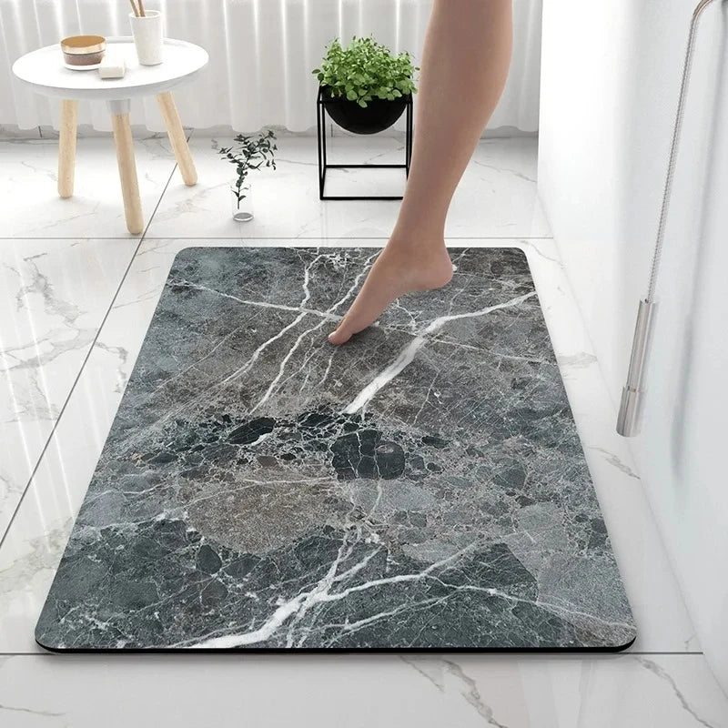 Alfombras de baño, alfombra de suelo de tierra de diatomeas suave, superabsorbente. Felpudo para puerta, antideslizante de goma para ducha