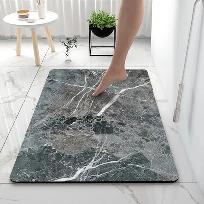 Alfombras de baño, alfombra de suelo de tierra de diatomeas suave, superabsorbente. Felpudo para puerta, antideslizante de goma para ducha