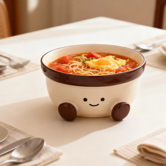Bol para fideos de cerámica de 900 ml con diseño 3D, resistente al calor