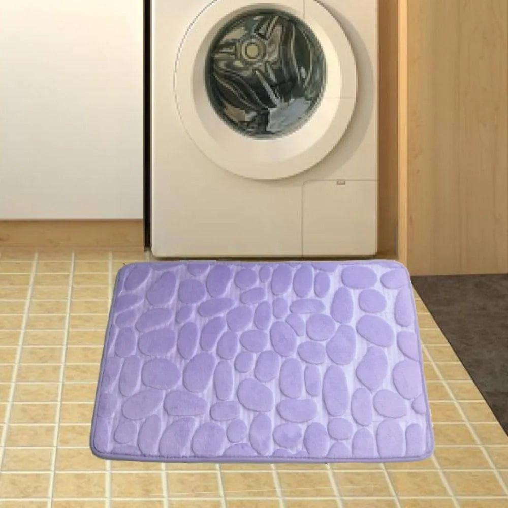 Alfombrilla de baño antideslizante con relieve de adoquines, absorbente, lavable, para bañera, ducha o puerta. Decorativo