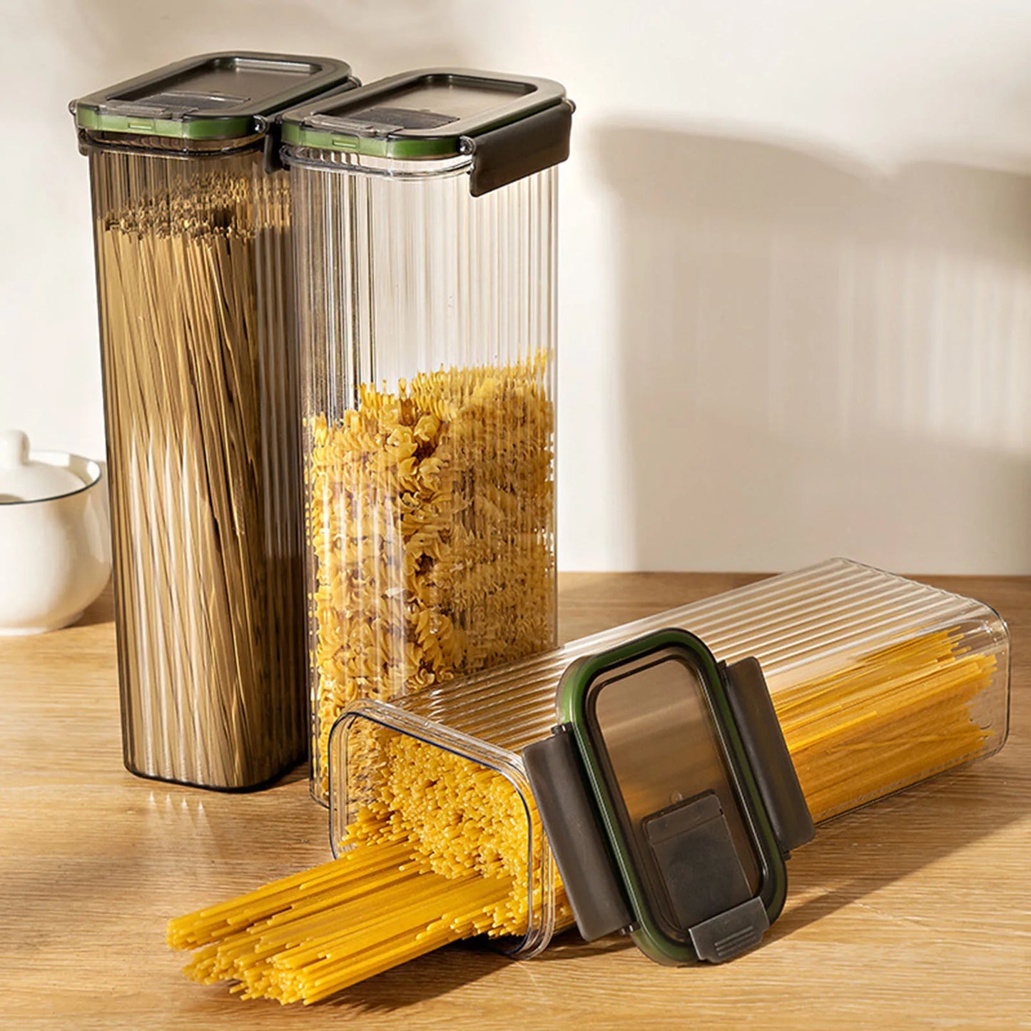 Contenedor para almacenar espaguetis con tapa, recipiente para pastas, organizador