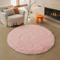 Alfombra suave y mullida para sala de estar, área de sofá, pelo largo para dormitorio, base antideslizante, redonda de felpa para niños, decoración del hogar