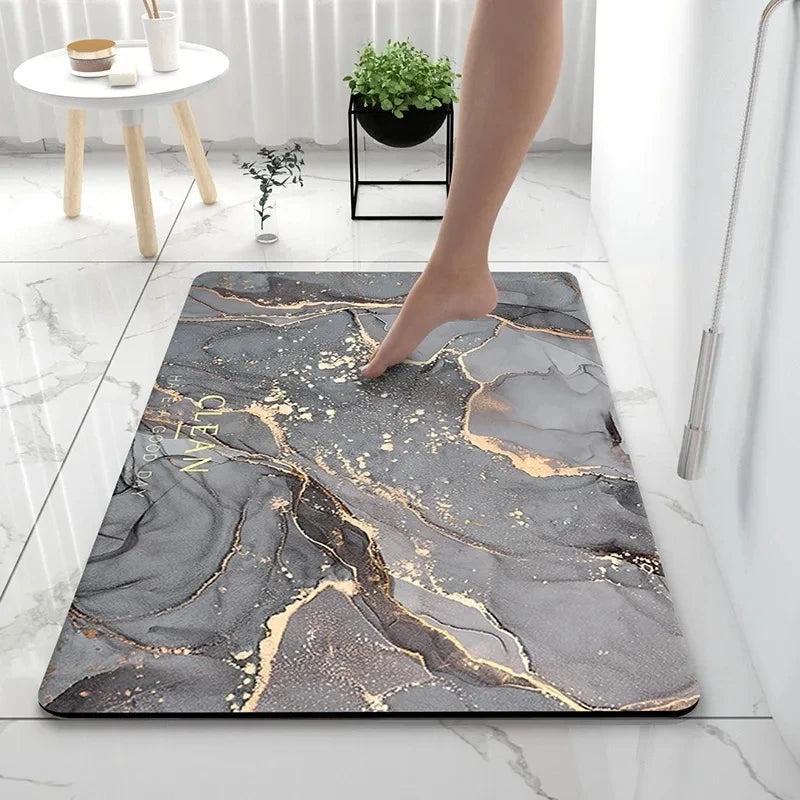 Alfombras de baño, alfombra de suelo de tierra de diatomeas suave, superabsorbente. Felpudo para puerta, antideslizante de goma para ducha