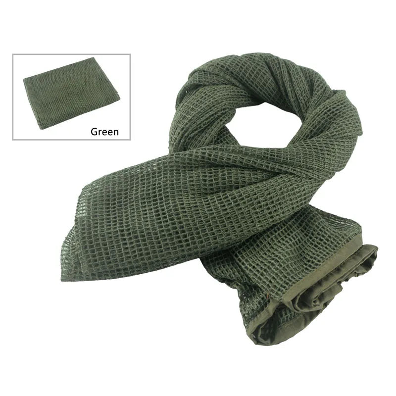 Bufanda táctica de camuflaje, de malla, camuflaje para deportes al aire libre, velo facial de francotirador, juegos de guerra, camping, caza y ciclismo