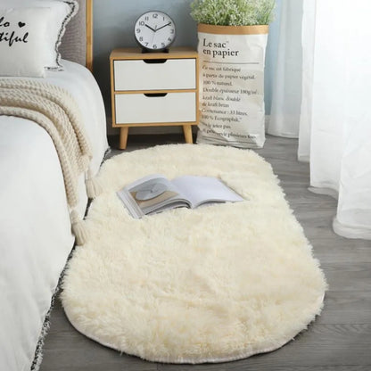 Alfombra ovalada suave y sedosa de felpa VIKAMA, decoración moderna para el hogar, sala de estar, sofá, centro de mesa, dormitorio de niña