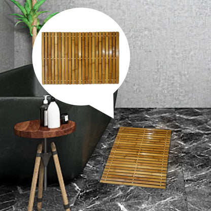 Alfombrilla de madera de bambú natural, impermeable, para baño, inodoro, mascotas. Grande y pequeña para ducha, antideslizante