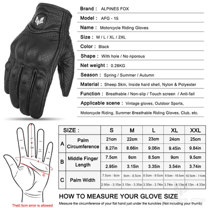 Guantes de cuero vintage para hombre, negros, resistentes al desgaste, antideslizantes, estilo retro para motociclistas