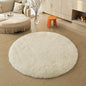 Alfombra suave y mullida para sala de estar, área de sofá, pelo largo para dormitorio, base antideslizante, redonda de felpa para niños, decoración del hogar