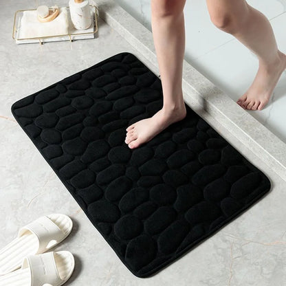 Alfombrilla de baño antideslizante con relieve de adoquines, absorbente, lavable, para bañera, ducha o puerta. Decorativo