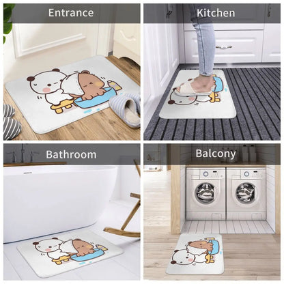 Alfombrilla de baño Bubu And Dudu para ducha, decoración del hogar, con forma de oso, secado rápido, moderna, absorbente y antideslizante